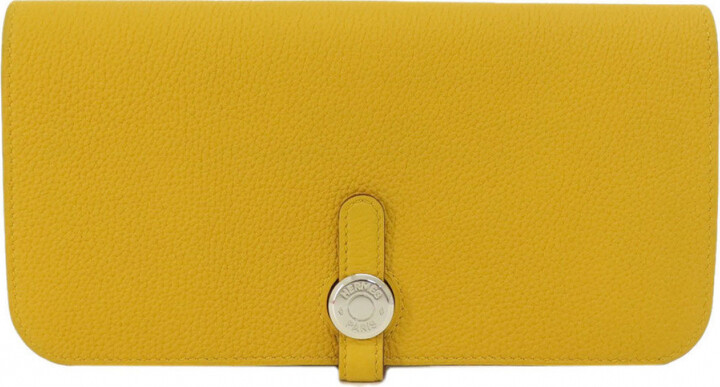 Dogon leather wallet Hermès Orange in Leather - 12150283
