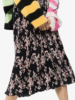 Thumbnail for your product : Paco Rabanne Pleated Floral Midi Skirt