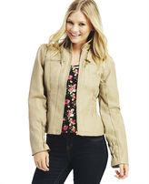 Thumbnail for your product : Wet Seal Cinched Panel Moto Jacket