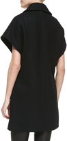 Thumbnail for your product : Michael Kors Short-Sleeve Double-Breasted Coat, Black