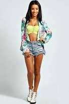 Thumbnail for your product : boohoo Daisy Neon Floral Waterfall Jacket