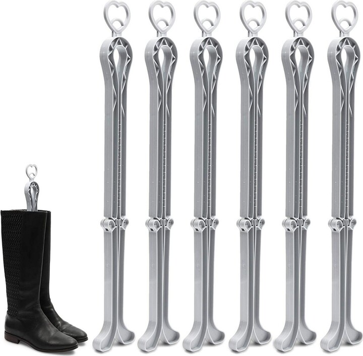 Juvale 3 Pairs Folding Boot Shaper Stands for Storage, Grey Inserts