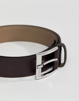 BOSS Smooth Leather Belt in Brown