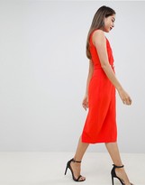 Thumbnail for your product : ASOS DESIGN v neck a-line mini dress with button detail