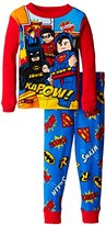 Thumbnail for your product : AME Sleepwear Little Boys' Justice League Superman Batman Robin Pajama Set