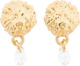 Thumbnail for your product : Versus Gold Lion Medallion & Crystal Stud Earrings