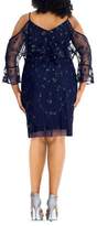 Thumbnail for your product : Adrianna Papell Plus Embellished Cold-Shoulder Dress