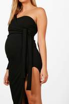 Thumbnail for your product : boohoo Maternity One Shoulder Tie Midi Dress