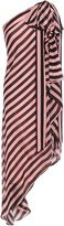 Thumbnail for your product : Temperley London Linden One-shoulder Asymmetric Bow-embellished Striped Silk-voile Midi Dress