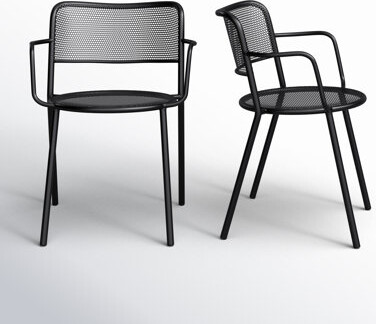 AllModern Wimberley Outdoor Armchair In Black - Set Of 2