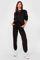 Thumbnail for your product : Nasty Gal Womens Come Over Here Crew Neck Oversized Sweatshirt - Black - L