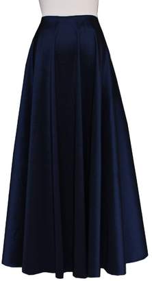 E K Taffeta Skirt Long Bridesmaid Bottom Plus Size Formal Separates Maxi Evening outfit- Navy