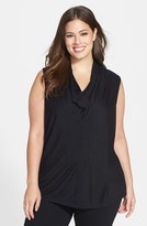 Thumbnail for your product : Sejour 'Misty' Sleeveless Space Dye Cowl Neck Top (Plus Size)