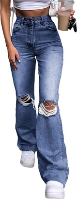 Dark Blue Flare Jeans | Shop the world's largest collection of fashion |  ShopStyle UK