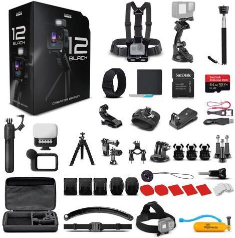 GoPro HERO12 Creator Edition - Action Camera + 64GB + 50 Piece Accessory Kit
