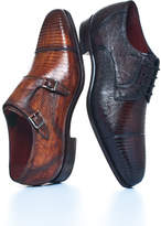 Thumbnail for your product : Magnanni Lizard Cap-Toe Oxford Shoe, Medium Brown