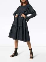 Thumbnail for your product : Valentino tiered denim midi-dress