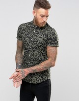 Thumbnail for your product : ASOS Skinny Shirt With Camouflage Print In Short Sleeve