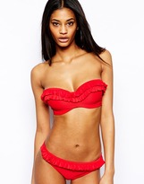 Thumbnail for your product : Marie Meili Pelagic Red Balcony Hidden Wire Bikini Top