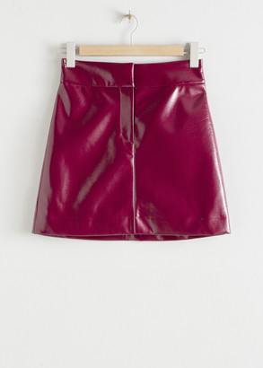 And other stories Patent Fitted Mini Skirt