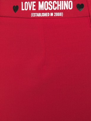 Love Moschino Logo Print High Waisted Shorts