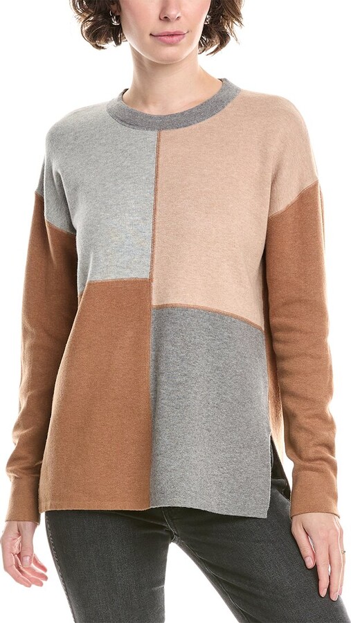 InCashmere In2 By Patchwork Cashmere-Blend Sweater