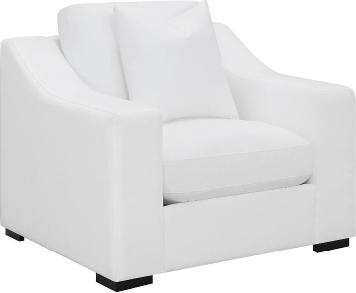 Coaster Fine Furniture Ashlyn Upholstered Sloped Arms Chair White