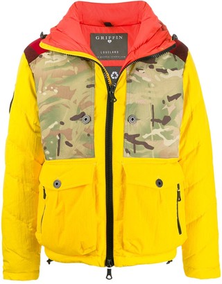 Griffin Camouflage Panelled Down Jacket