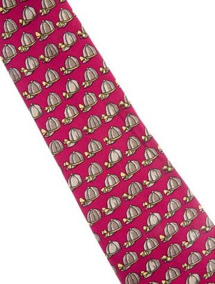 Hermes Silk Jockey Hat Print Tie
