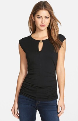 Vince Camuto Keyhole Neck Cap Sleeve Top