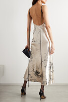 Thumbnail for your product : Jason Wu Collection Floral-print Satin Midi Dress - Off-white