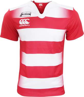 Canterbury of New Zealand Mens Challenge Hooped Short Sleeve Rugby Jersey Top (M) (Red/White)
