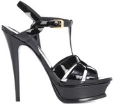 Thumbnail for your product : Saint Laurent Tribute 135 patent leather platform sandals