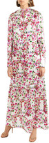 Thumbnail for your product : Seren London Bunny Gathered Floral-print Silk-satin Maxi Dress