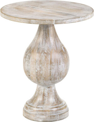 Latitude Run Mango Wood Table With White Wash Pedestal 20 Inches High X Wide 24 Deep Rustic Pedestal Table 24\