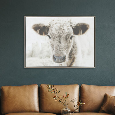 Degarmo Rustic Cow Farm Animal Framed On Canvas by Alicia Abla Photograph