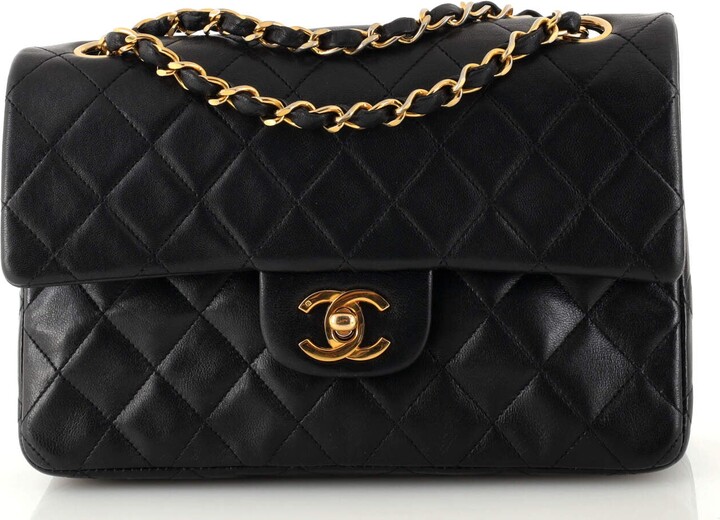 Chanel Vintage Classic Double Flap Bag Quilted Lambskin Small - ShopStyle
