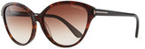Thumbnail for your product : Tom Ford Priscila Cat-Eye Sunglasses, Brown