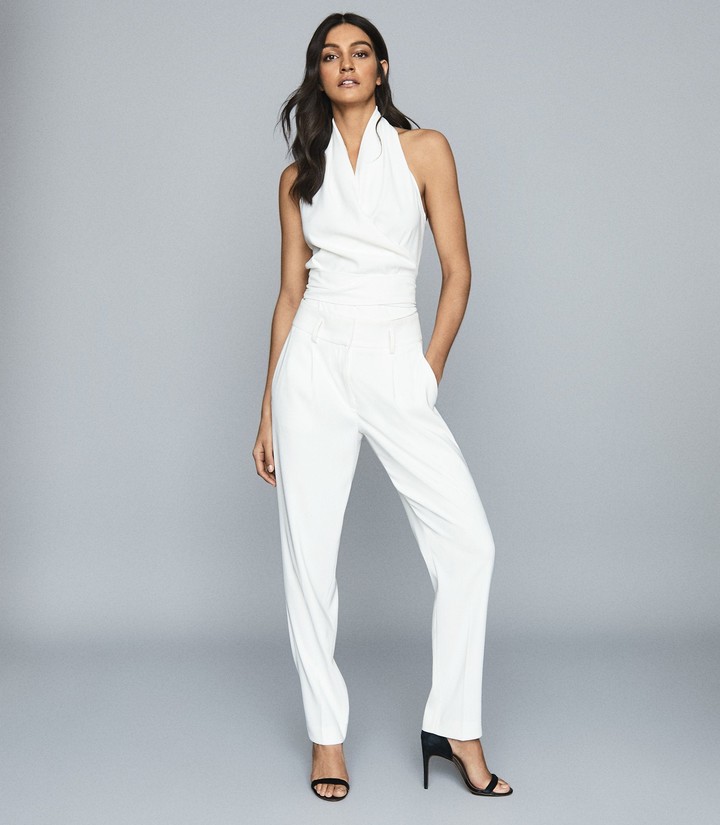 Reiss ADRIENNE HALTER NECK TOP White - ShopStyle