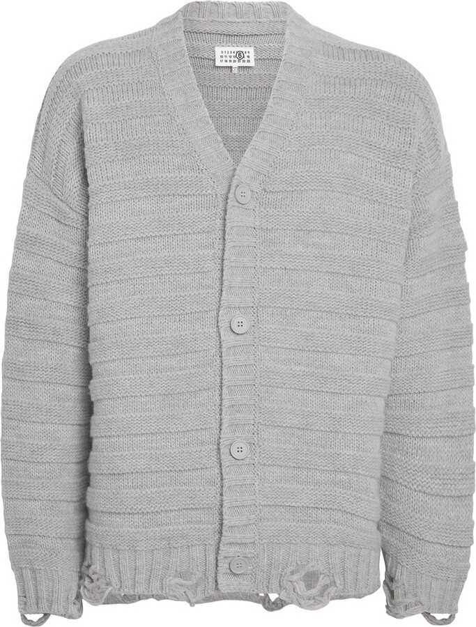 MM6 MAISON MARGIELA Wool-Blend Distressed Cardigan