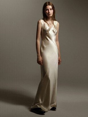 Aspesi Silk satin slip dress - ShopStyle