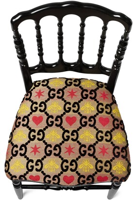 Gucci Wood chair with GG jacquard