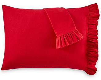 Martha Stewart Collection Ruffle Cotton Flannel Pair of Standard Pillowcases, Created for Macy's