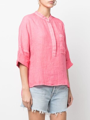 120% Lino Three-Quarter Length Sleeve Shirt