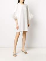 Thumbnail for your product : P.A.R.O.S.H. Panters feather trim dress