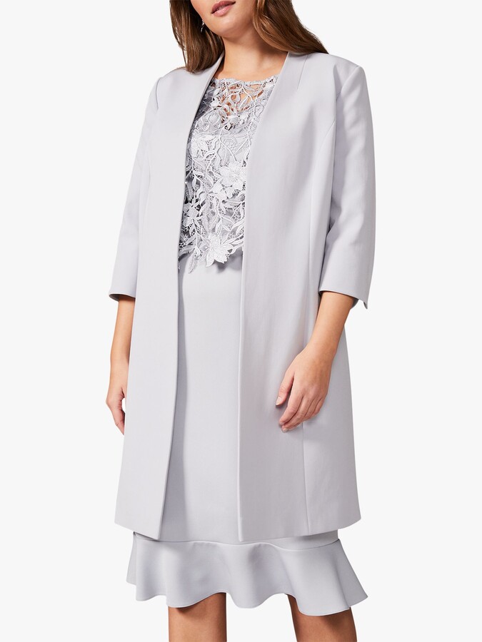 collarless longline jacket