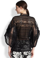 Thumbnail for your product : Oscar de la Renta Melange Lace Bell-Sleeve Blouse