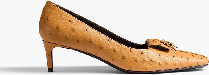 Celia Pocket Pump in Chestnut Ostrich