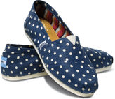 Thumbnail for your product : Toms Navy Polka Dots Linen Women's Classics