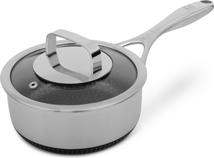 Livwell DiamondClad 1.5-Qt. Hybrid Nonstick Stainless Steel Saucepan and Lid - Silver/black